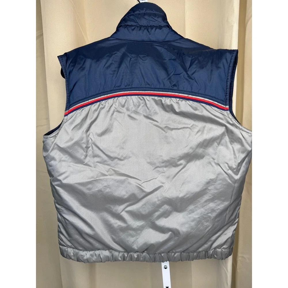 Vintage‎ 80s Powder Gear AdventureGear Down Puffer Vest Men's Size M Gray & Navy